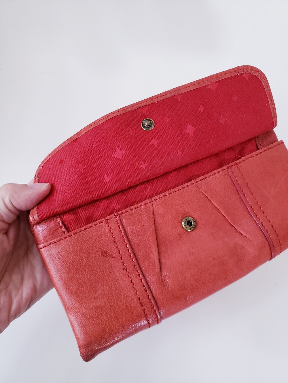 Vintage Fossil Orange Leather Wallet - Picture 15 of 16